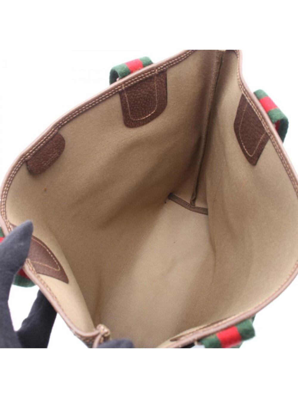 Gucci Tote Vintage GG Plus Sherry Line Beige Canvas Leather - Picture 3 of 10